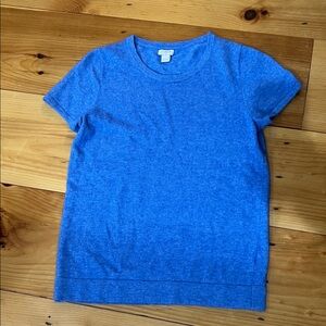 J. Crew Heathered Royal Blue Short Sleeve Sweater Tee